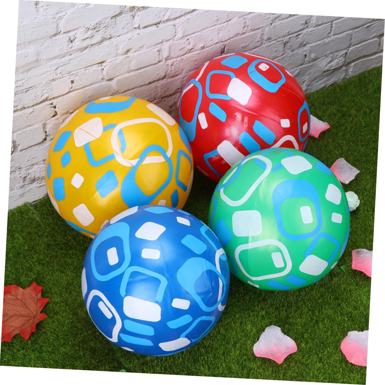KOMBIUDA 8piezas Bolas Inflables para Niño Niña De Estiramiento Diseño Floral Aleatorios Juguete para Actividades Al Aire y Playa