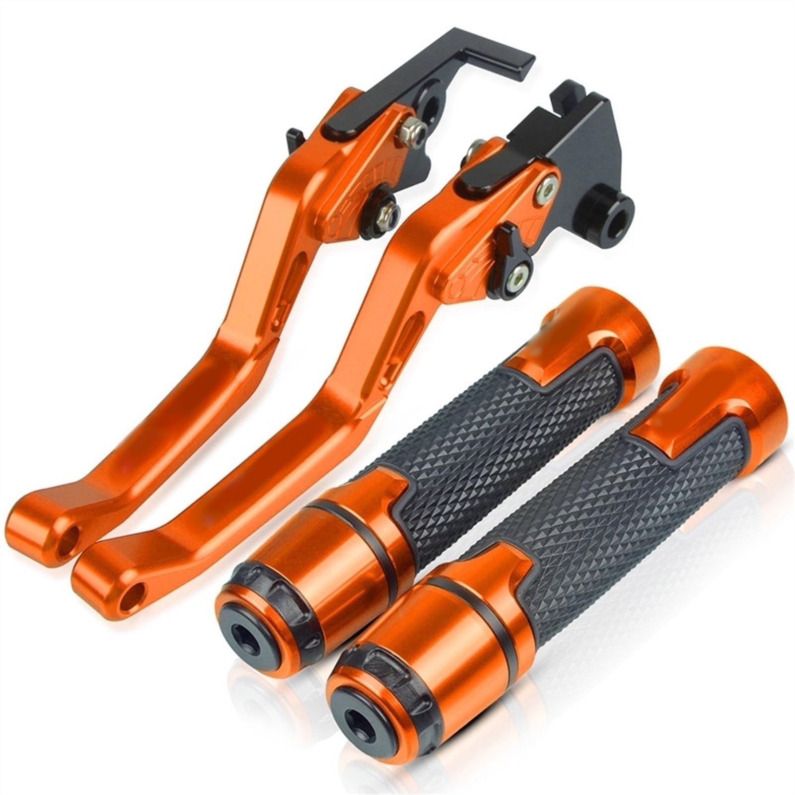 Pioyerg Orange Compatible For Honda Cb1 Cb400f Cb400 F 1989 1990 1991 Motorcycle Short Brake Clutch Levers Handle Grips Handlebar Ends Accessories Cnc With (Orange)