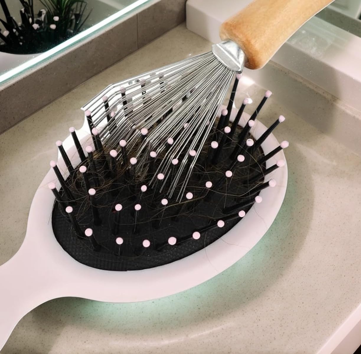 Strumento Pettine di Pulizia,4 Pezzi Spazzola per Capelli Spazzola per La Pulizia Strumento di Pulizia per Pulizia dei Capelli Mini Strumento per Rimuovere Capelli,Polvere,Sporco