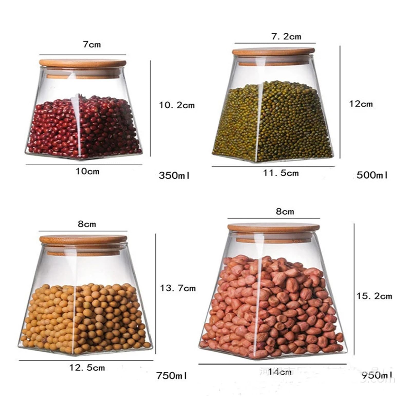 Kaffeebohnen Vakuumversiegelter Tank Transparentes Glas Lebensmittelvorratsgläser Haushaltsluftabsaugung Luftdichter Behälter für Kaffeebohnen, Zucker(550ml)