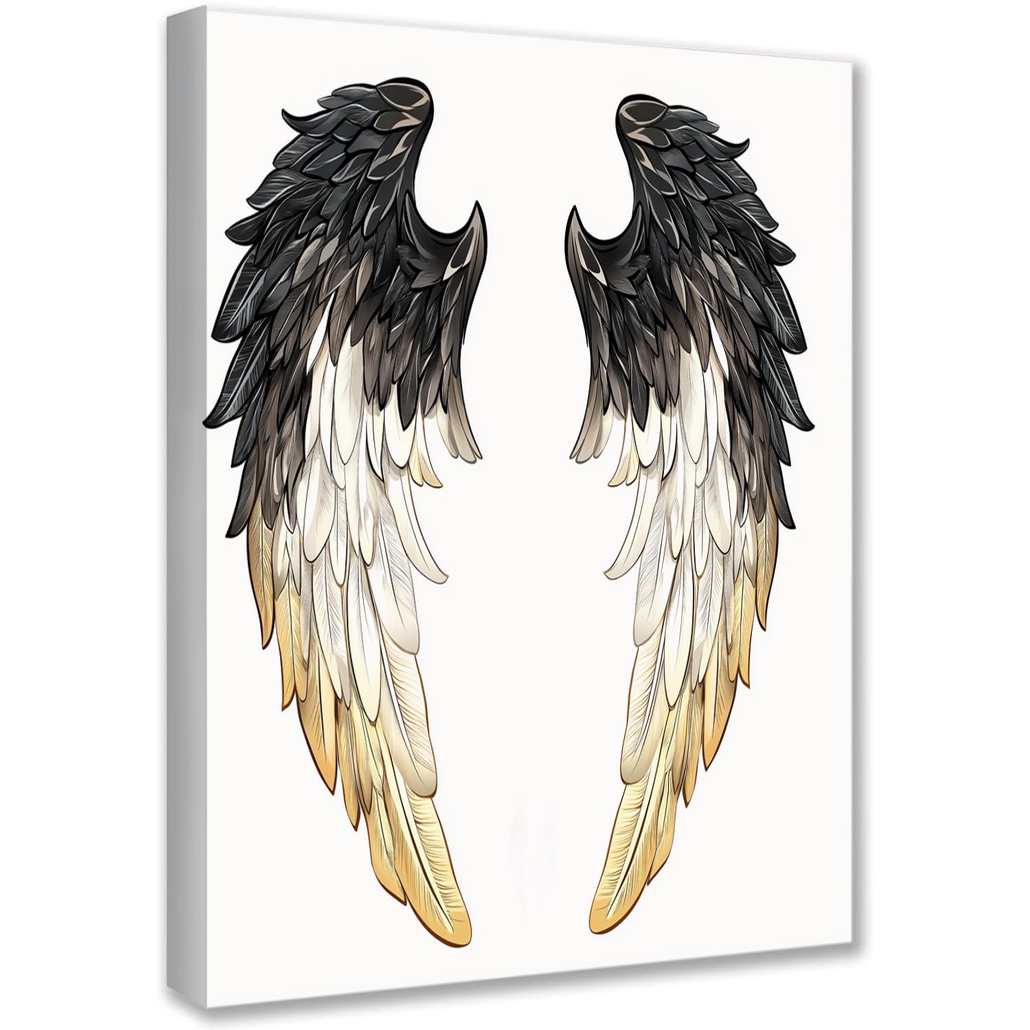 Oro Claro Lienzo Arte de La Pared 30 x 40 cm gráfico de alas de ángel Cuadros Decorativos Lienzo Pintura Imagen Cuadros Decor Baño Dormitorio Comedor Cocina Restaurante Listo para Colgar