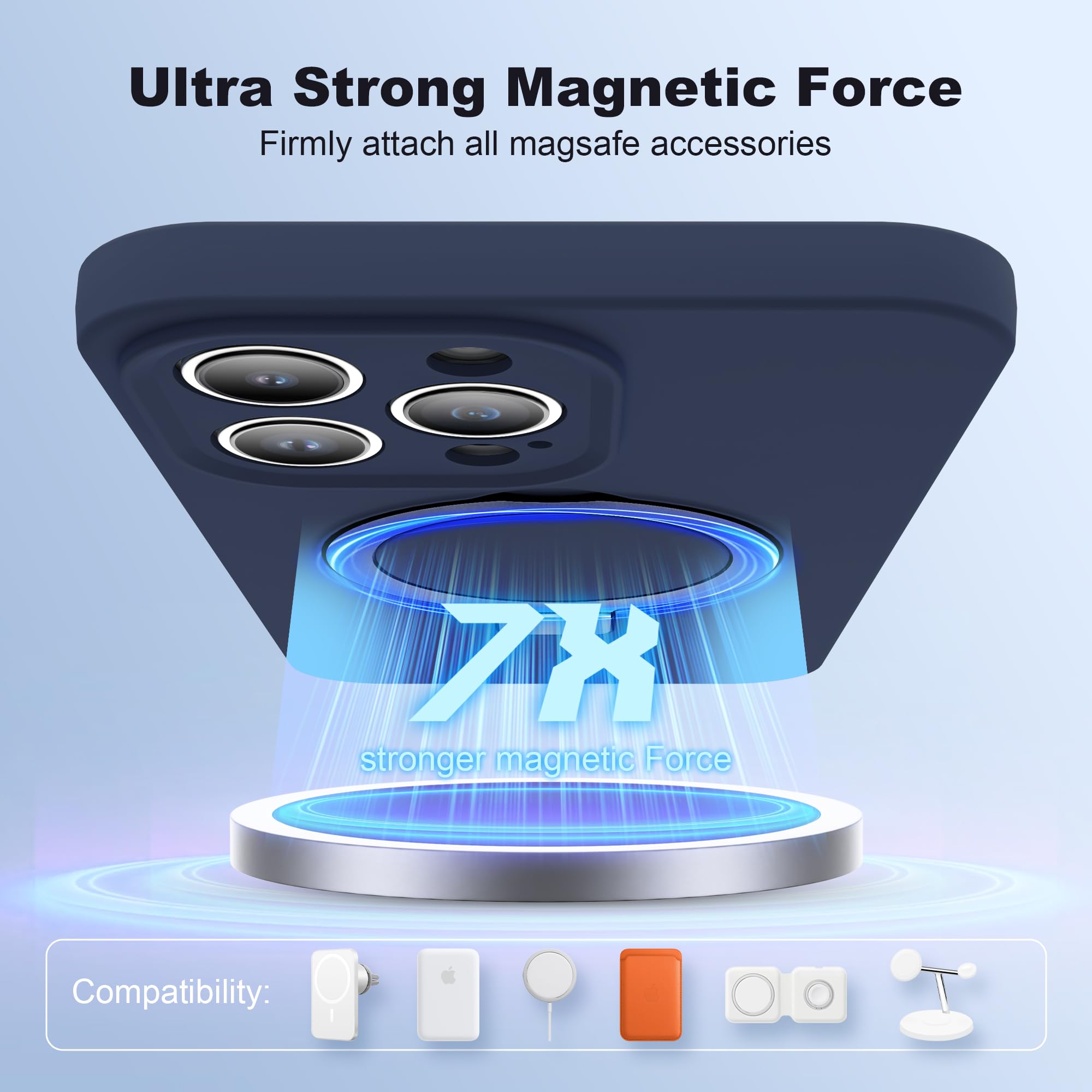 Funda para iPhone 14 Pro Max con soporte magnético invisible, compatible con MagSafe, protección de grado militar, a prueba de golpes, silicona para iPhone 14 Pro Max, fundas de teléfono para mujeres