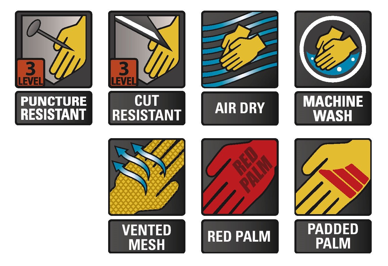 Ringers Gloves R-298 Roughneck® Vented, Heavy Duty Impact Glove, Breathable Vented Mesh, CE Level 3 Cut Protection, Large