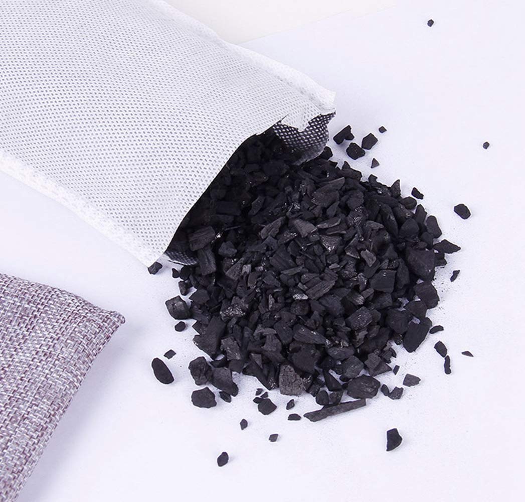 Carbón De Bambú Purificadores De Aire, Bolsas De Carbón Activado Absorbedor De Olores Refrescantes Del Absorbedor De Humedad Para El Hogar, Coches, Etc (Paquete De 5, 100 G Cada Una)