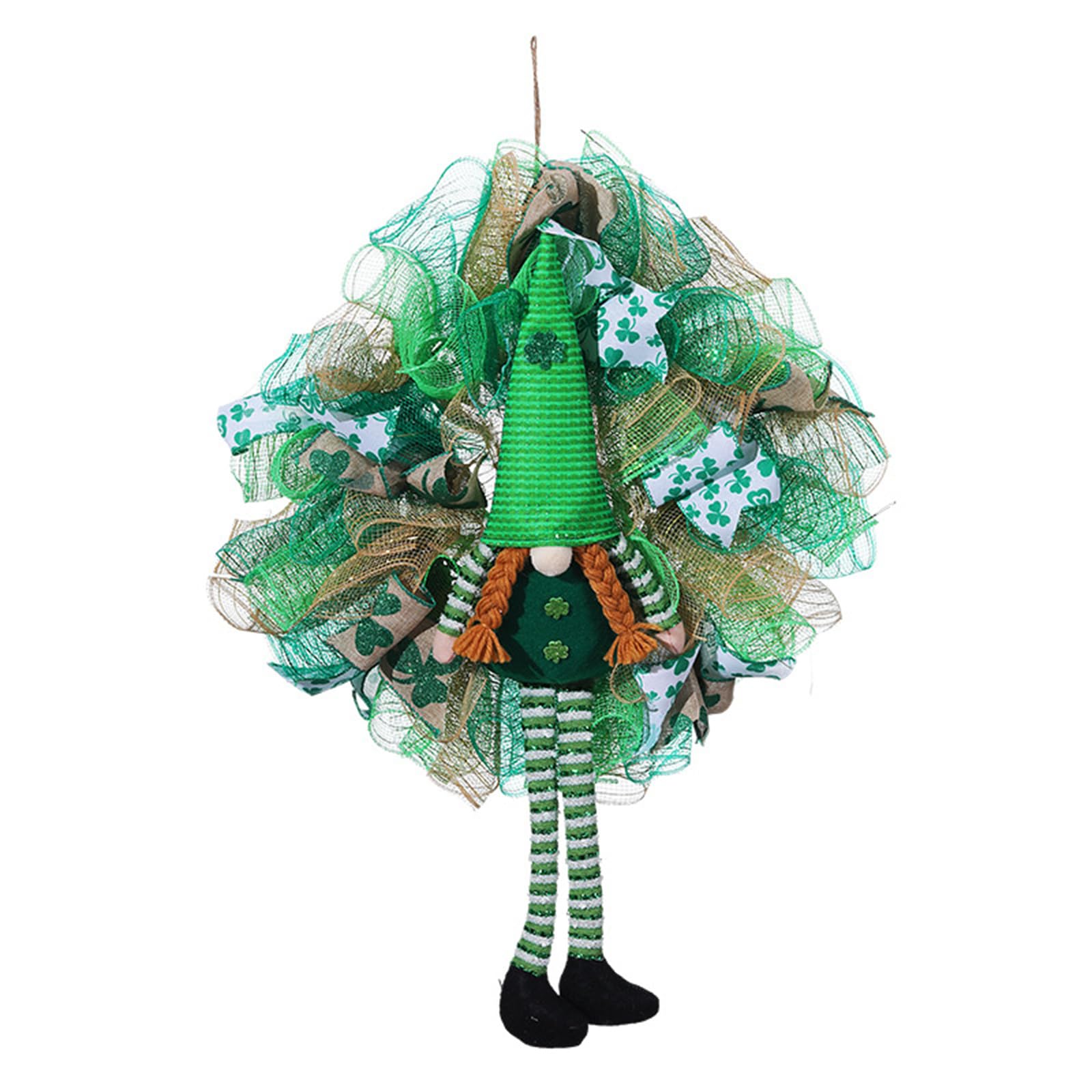 Tsophreniq Patrick ' s Day Wreath Facelesses Doll Gnomes Wreath Patrick Day Decoration Artificial Home Garden Front Door ' s Decoration