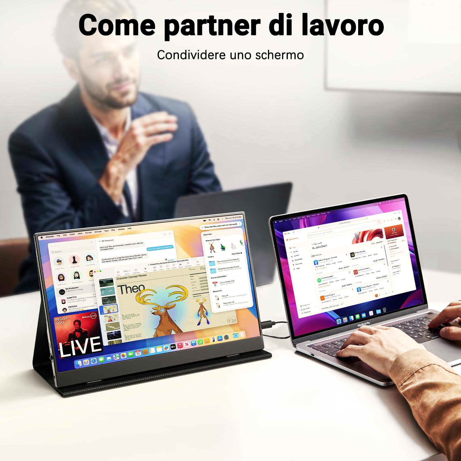 COOLHOOD Monitor Portatile 15,6 Pollici IPS, FHD 1080P 100% sRGB, Schermo Esterno USB-C/Mini HDMI, Compatibile con Laptop/PC/Telefono/PS5