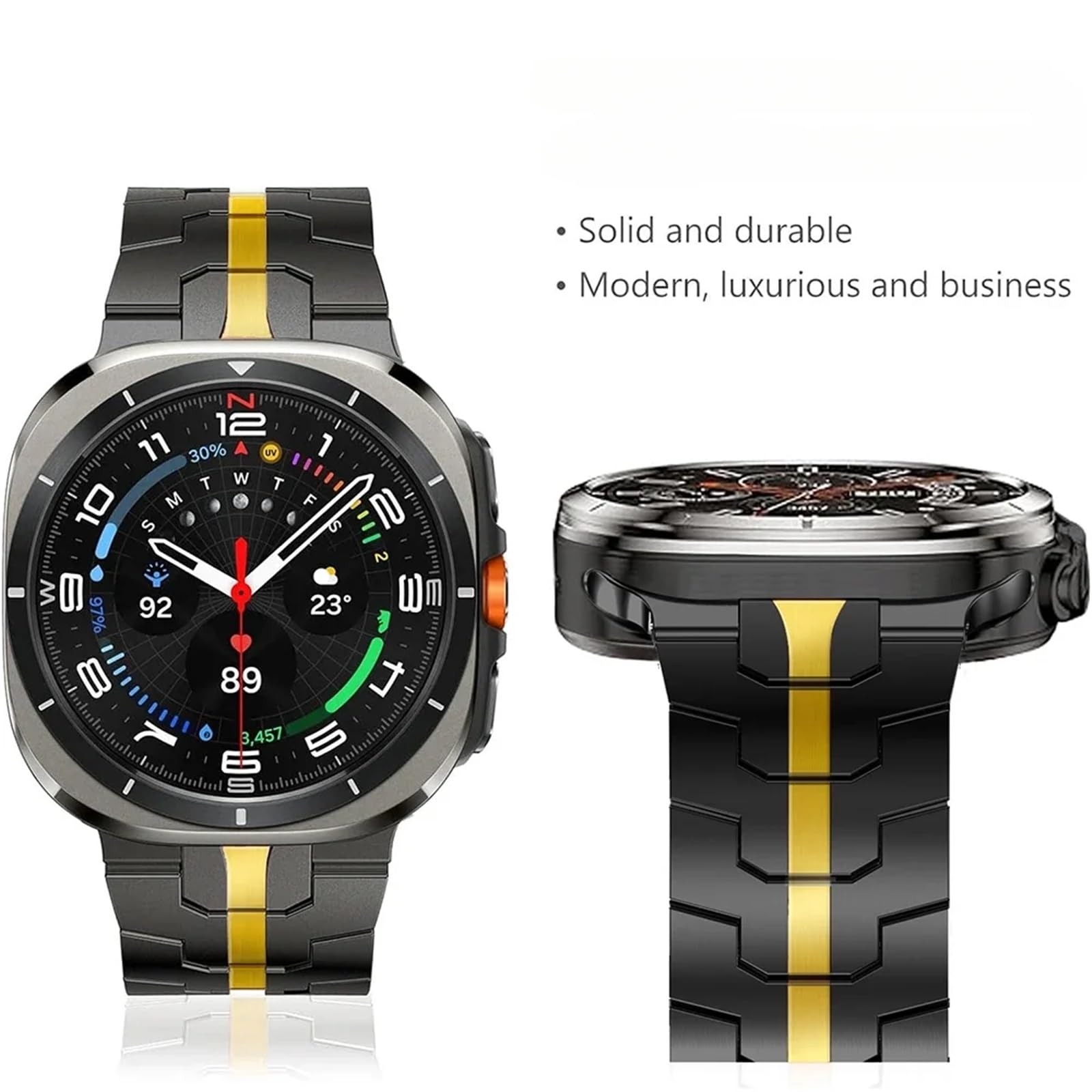 JDIME Cinturino magnetico in titanio per Samsung Galaxy Watch Ultra 7 47mm Cinturino di lusso da uomo per Samsung GALAXY WATCH 47 ultra No Gaps Cinturini per orologi