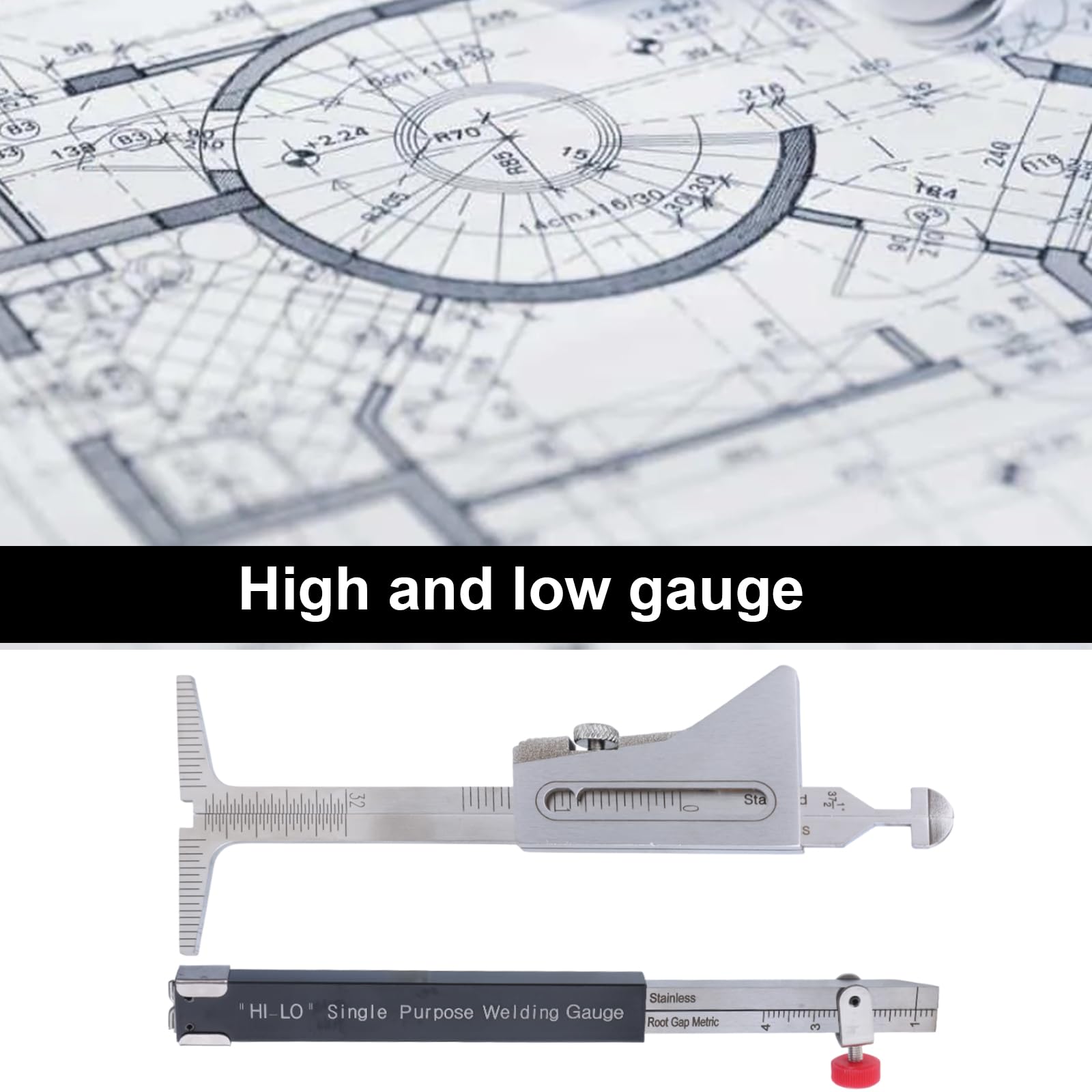 Professional Welding Gauges Stainless Steel Internal Measurement Tool Welding Inspection Gauge Compact For Workshops