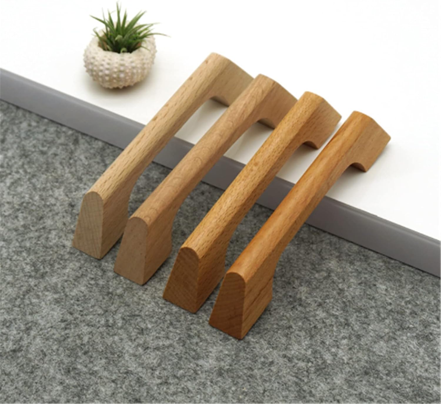 Quluxe 10 Pcs Wood Unfinished Drawer Knobs Pulls Handles, 3-3/4 Hole Centers Kitchen Cabinets Furniture Dresser Wardrobe Cupboard Drawer Knobs Pulls Handles