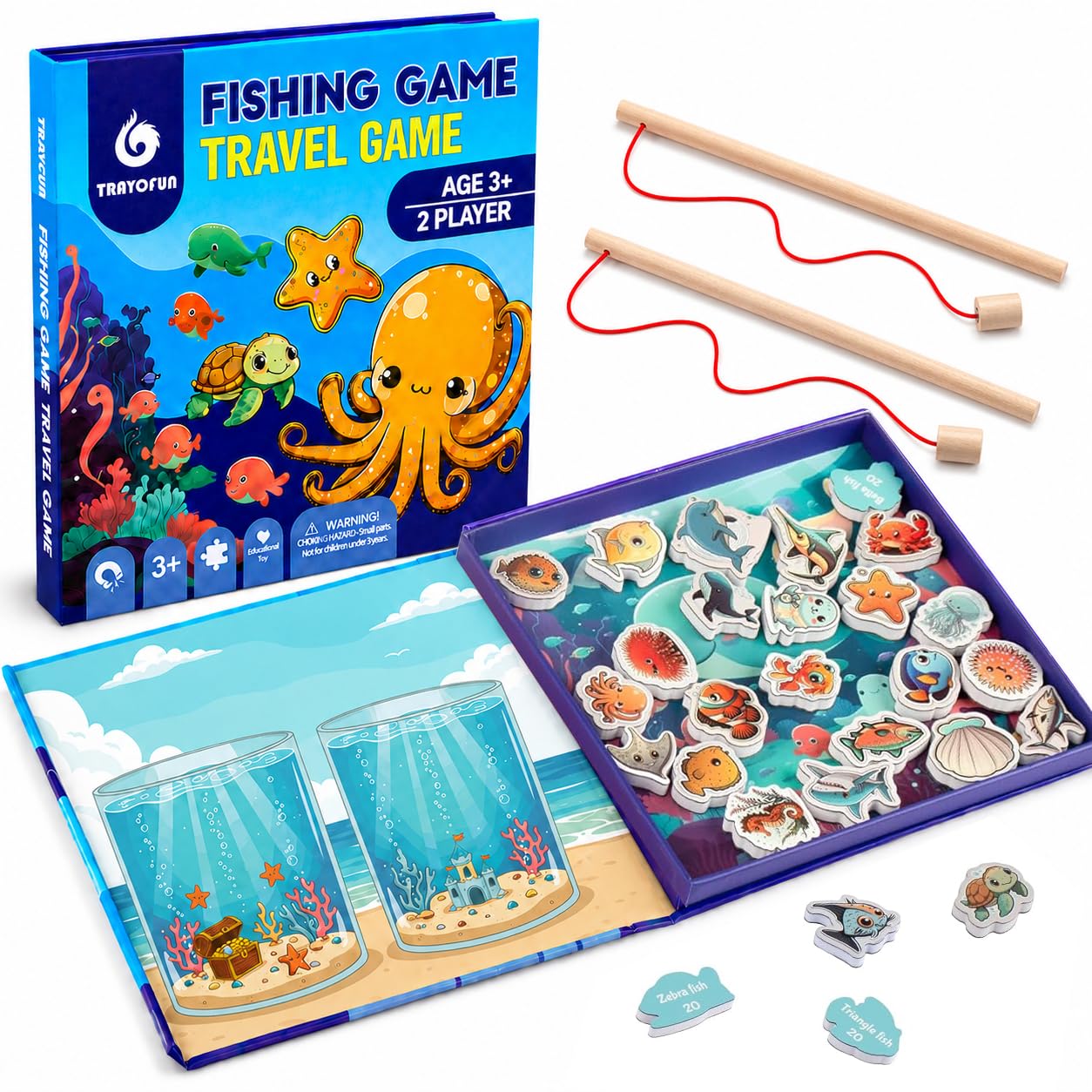 TRAVOFUN Magnetic Fishing Game Book