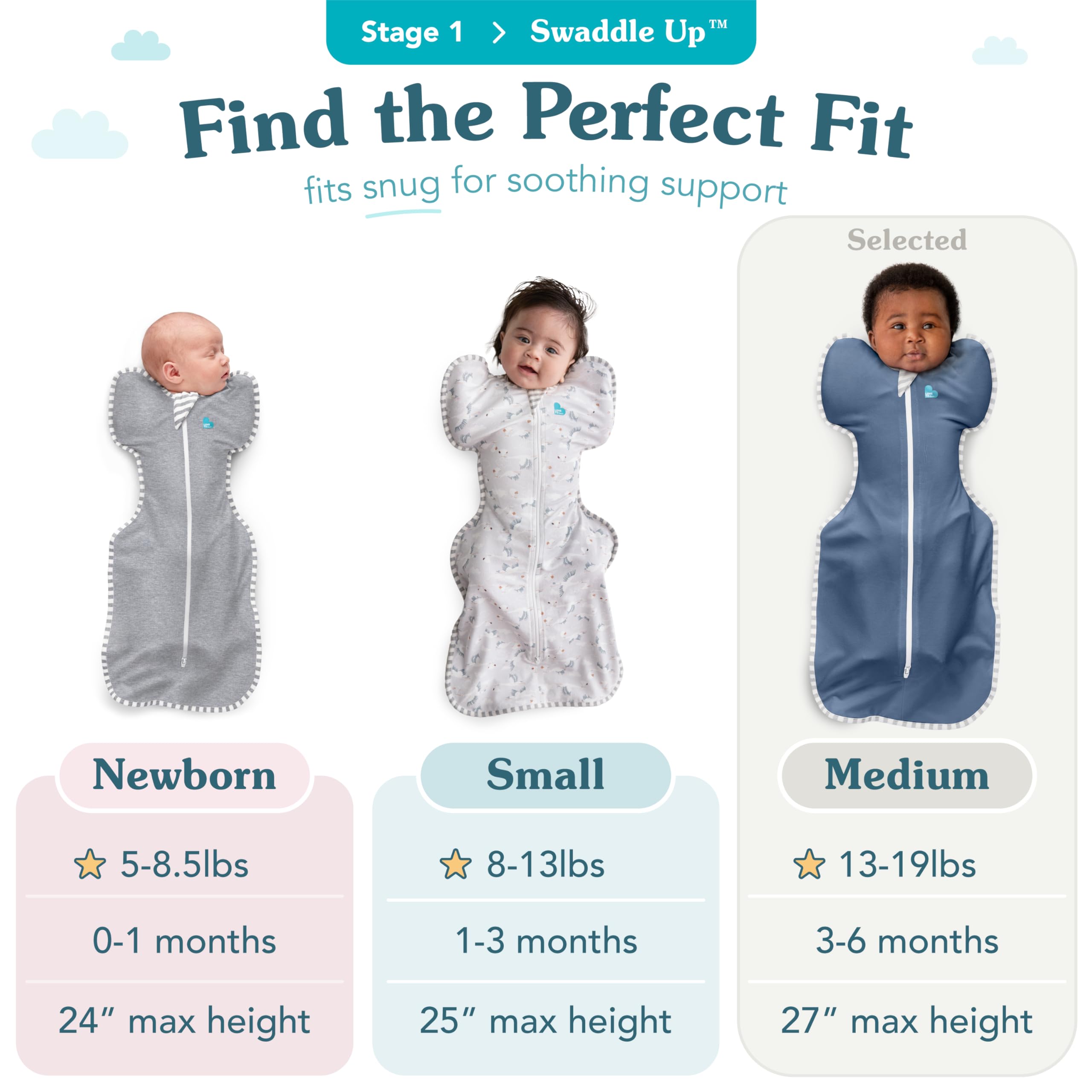 Love To Dream Swaddle UP, Medium 6-8.5 kg - Moon Olive, Snug Fit, Supports Healthy Sleep Routine, 1.0 Tog For 20-24C Temperatures, Machine Washable Stretch Cotton, 2 Zips for Easy Nappy Change - Image 2