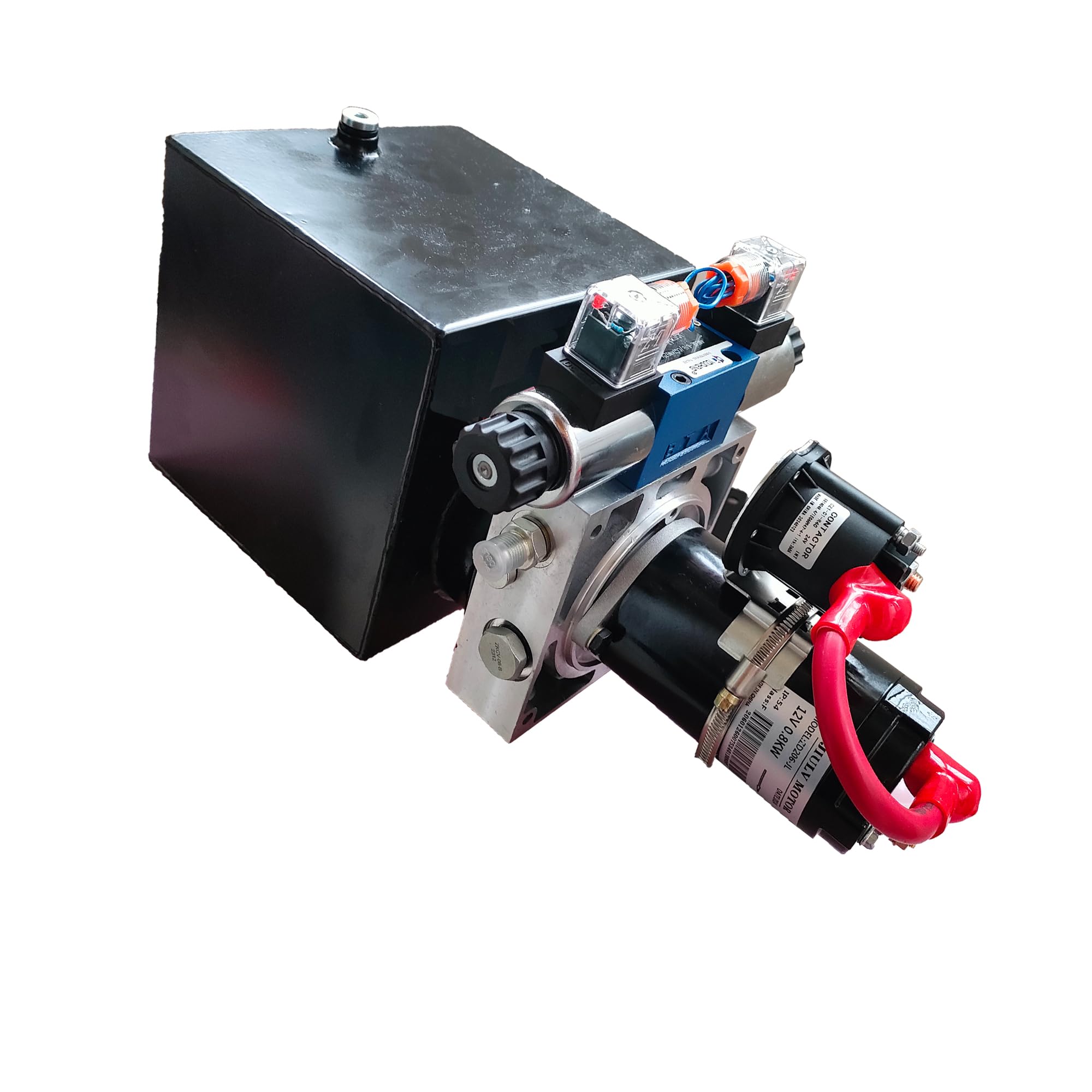 Wryxia Hydraulic Power Unit for Dump Trailer Car Lifting Platforms, 2200PSI 12V DC Hydraulic Station Pump, Double Acting, 0.8 kW, 6 Quart