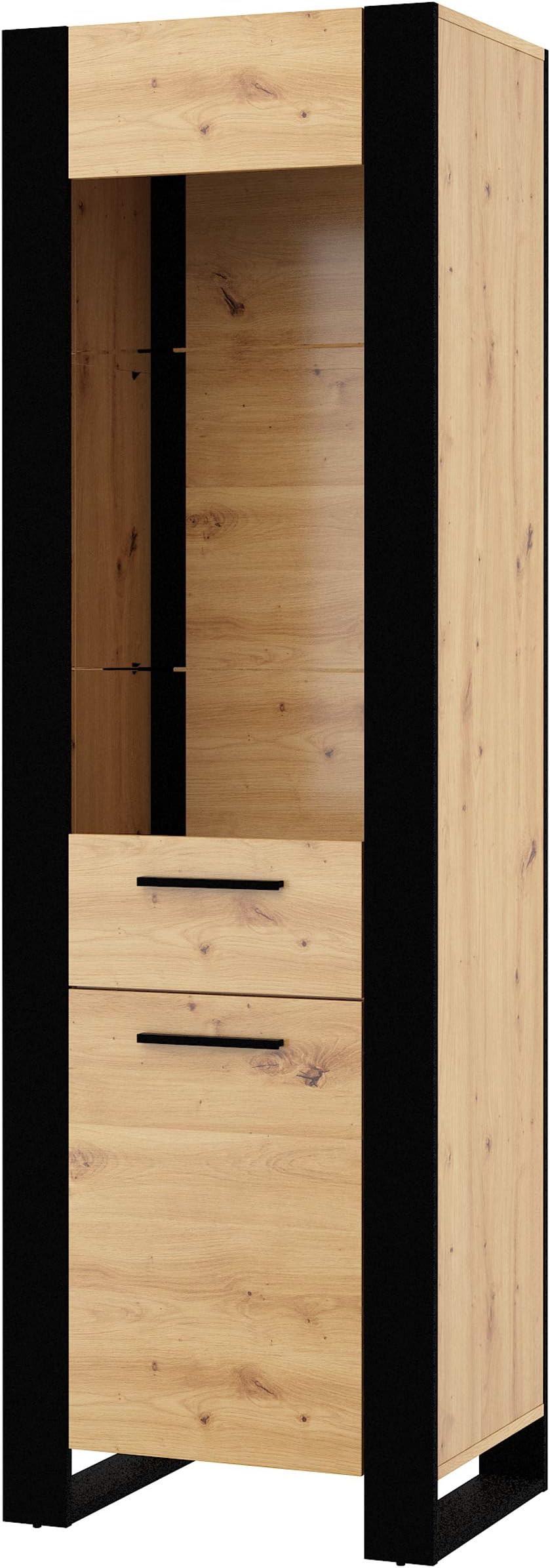 IDMARKET Buffet 180 Cm PHOENIX XXL 4 Portes Et 3 Tiroirs Bois Et Noir - Maison