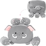 PEACH CAT Banana Duck Plush 1 Mommy 19.7" Banana Duck Stuffed Animal with 3 Cute Babies Inside, 4 Pieces Plushies Toy Set Gifts for Girls and Boys