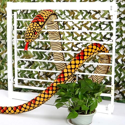 Miniatura 10 de MUOVE Animal de peluche de serpiente, serpiente grande de peluche, juguete realista de serpiente, regalos de 120 pulgadas para niños