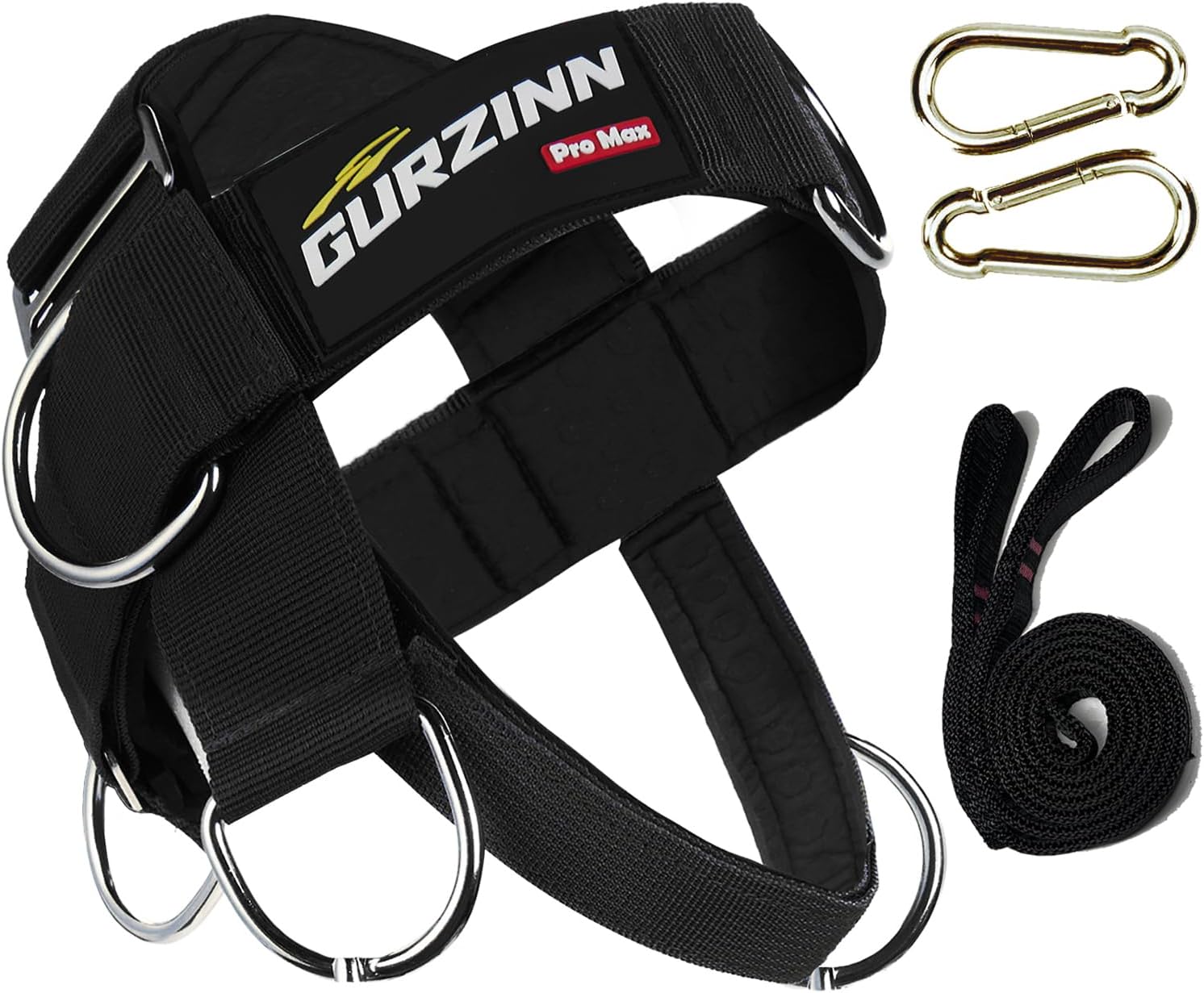 Neck Harness Padded Strength Trainer-Improve Neck Strength and Reduce Neck Pain,Neck Trainer with 37 inch/95 cm Heavy Duty Rope,Adjustable & Omnidirectional Neoprene Strap, Neck Harness for Gym & Home
