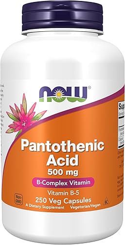 Now Foods Ácido pantoténico, 500 mg, 250 cápsulas (paquete de 3)