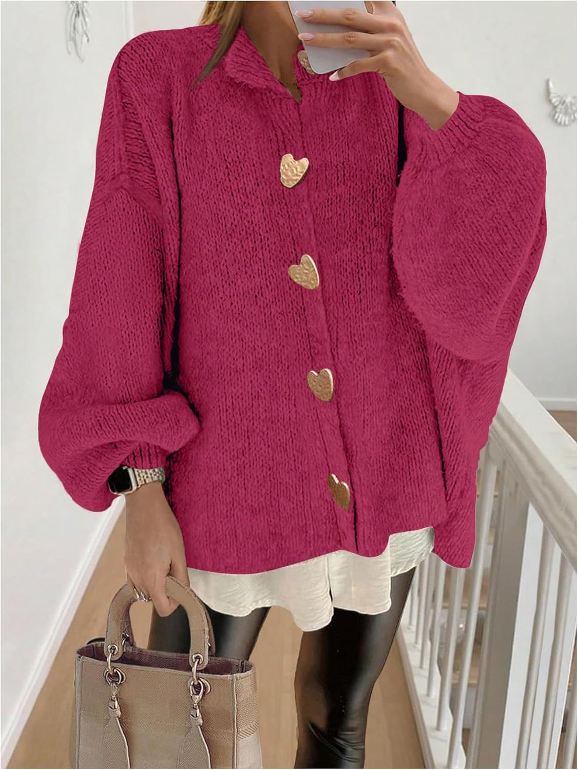 SOLY HUX Cardigan Sweaters for Women Button Down Long Sleeve Chunky Knit Loose Casual Trendy Outerwear - Image 2