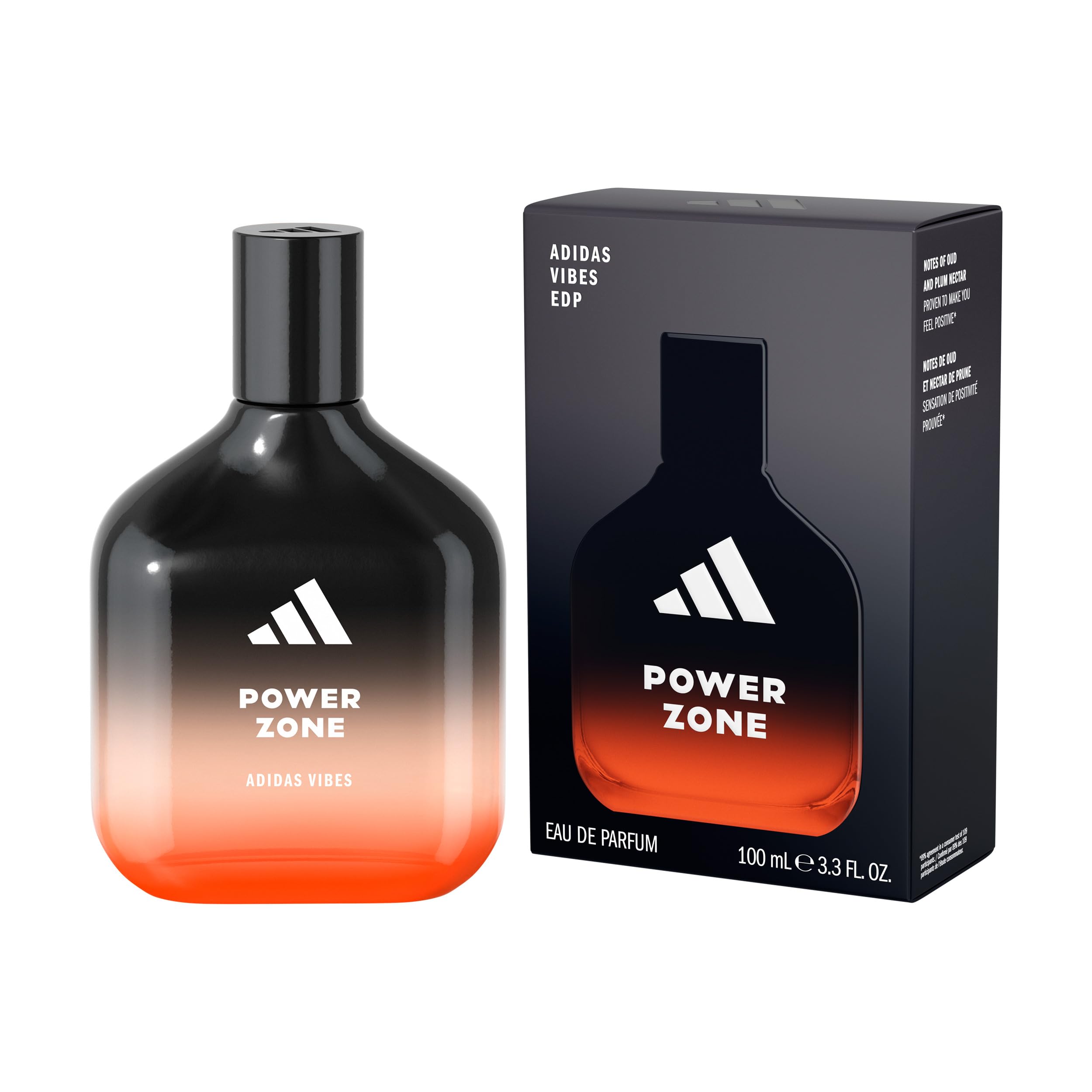 adidas Vibes Power Zone Unisex Eau de Parfum | Langanhaltender sportlicher würziger bernsteinfarbener Duft, Noten von Oud und Pflaumennektar, weckt die Sinne