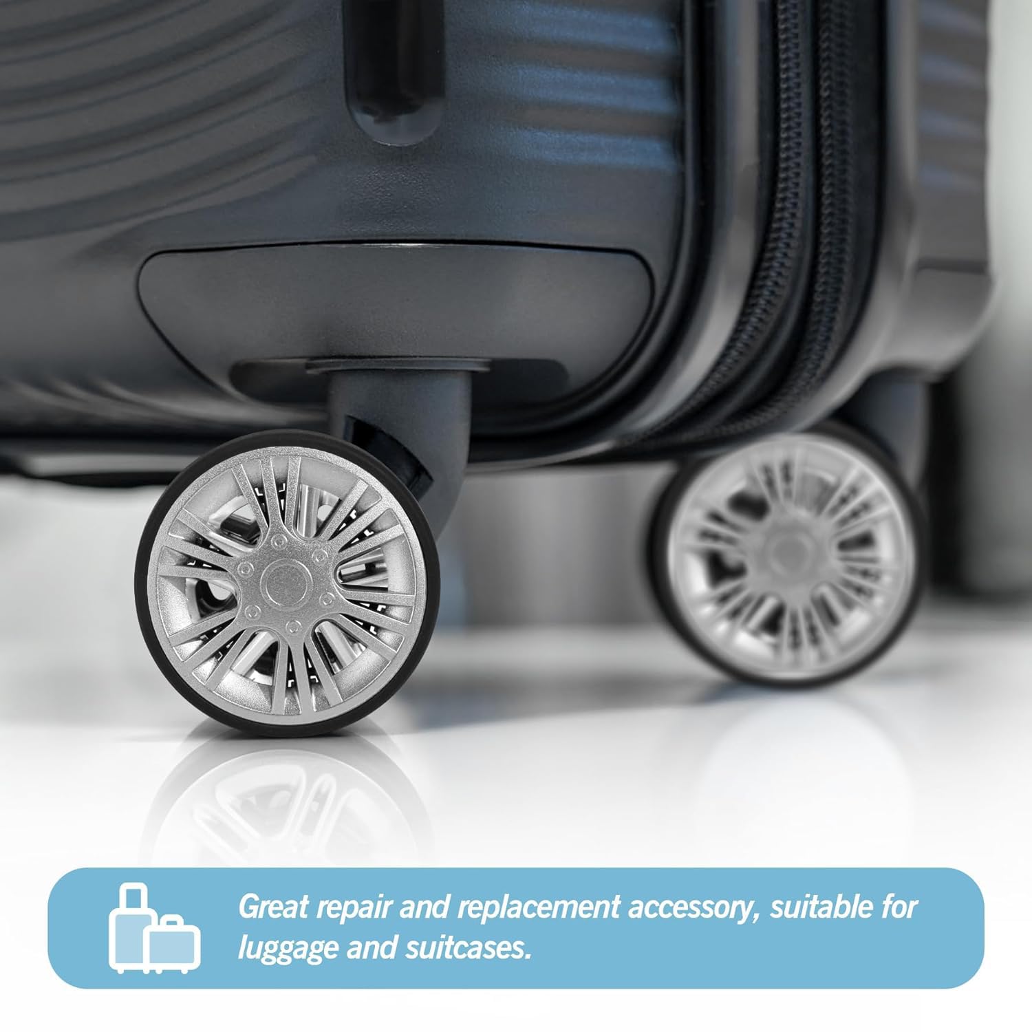 4 stuks reservewielen voor kofferwielen, 50 x 18 mm, rubberen reservewielen voor stil bagage