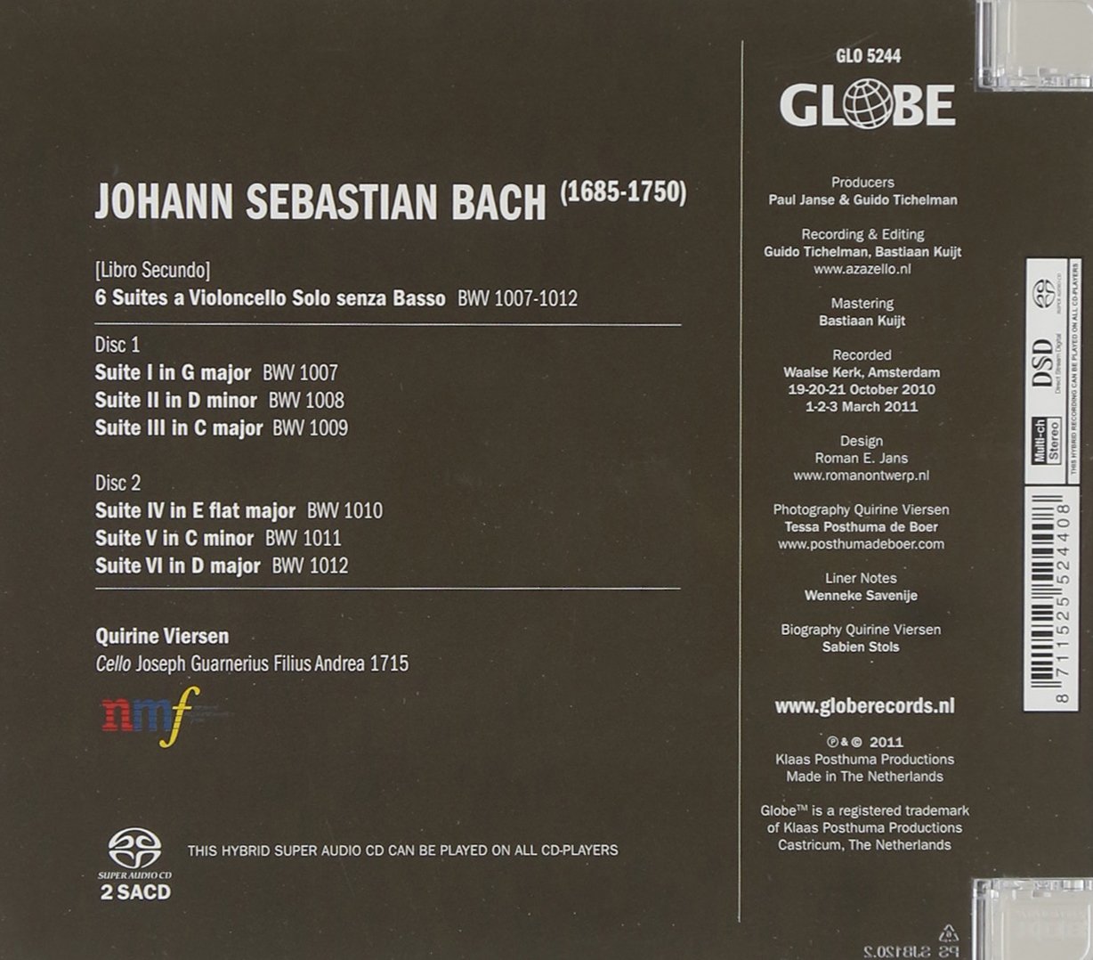 Bach J S Complete Suites For Cello Solo Amazon Com Music