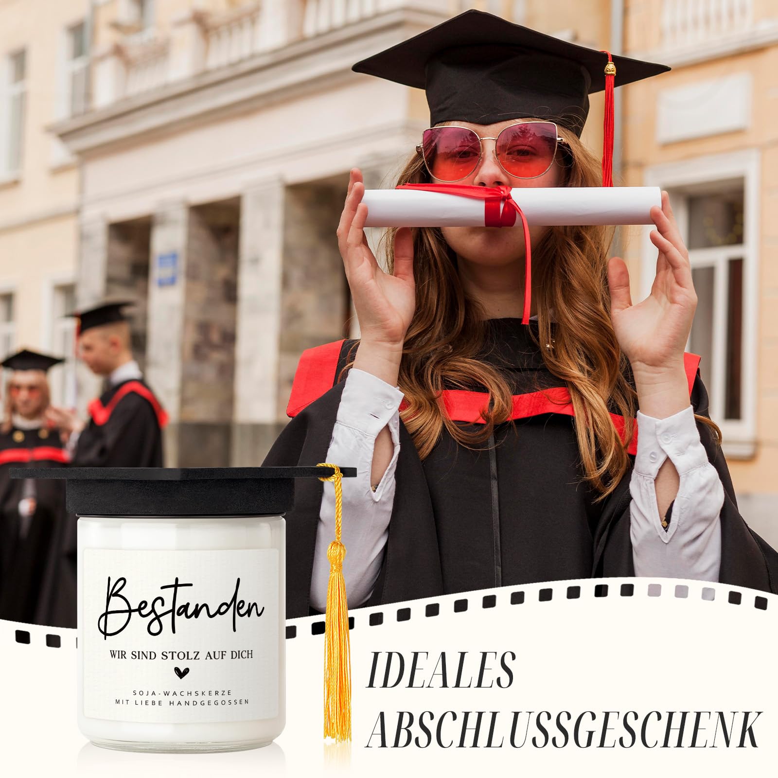 Bestandene Prüfung Geschenk, Duftkerze Master Bachelor Abschluss Geschenke, "Bestanden WIR SIND STOLZ AUF DICH", Prüfung Bestanden Geschenk für Schüler Führerschein, Abschlussgeschenk