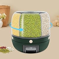Vista 3 de Tanque grande multigrano, Dispensador de grano seco de arroz de 6 compartimentos, Contenedor de almacenamiento de pellets de alimentos Tanque