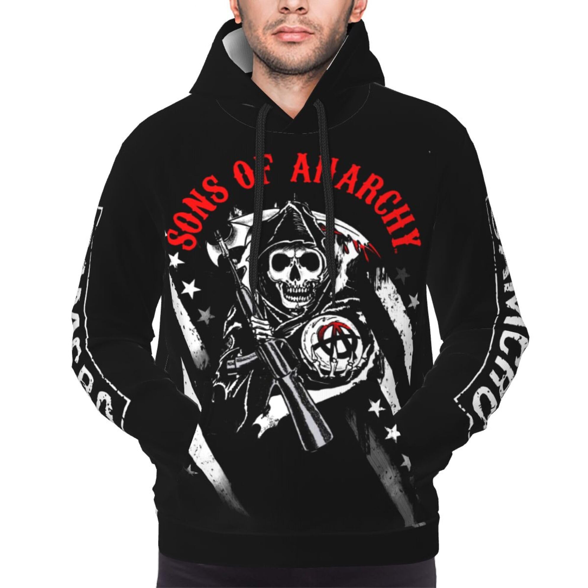 KESATUOT Men's anarchy TV Series Sons Hoodies Pullover Sweatshirts With Pockets Fashion Long Sleeve Hoodies and Sweatshirts for Men Multicolor XXL