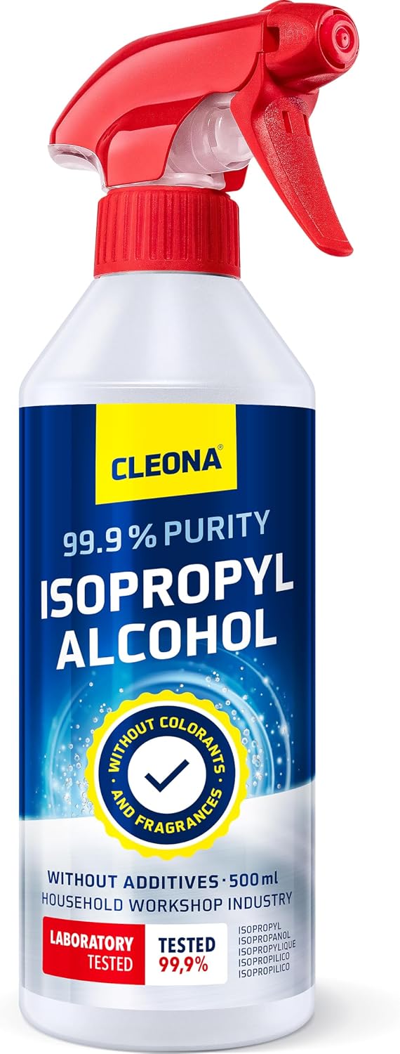 Isopropanol rengöringsmedel 500 ml spray 99,9% alkohol – Rengöringsspray med högren isopropylalkohol för elektronik, rengöring, optik, plast, 3D-utskrifter & överytor