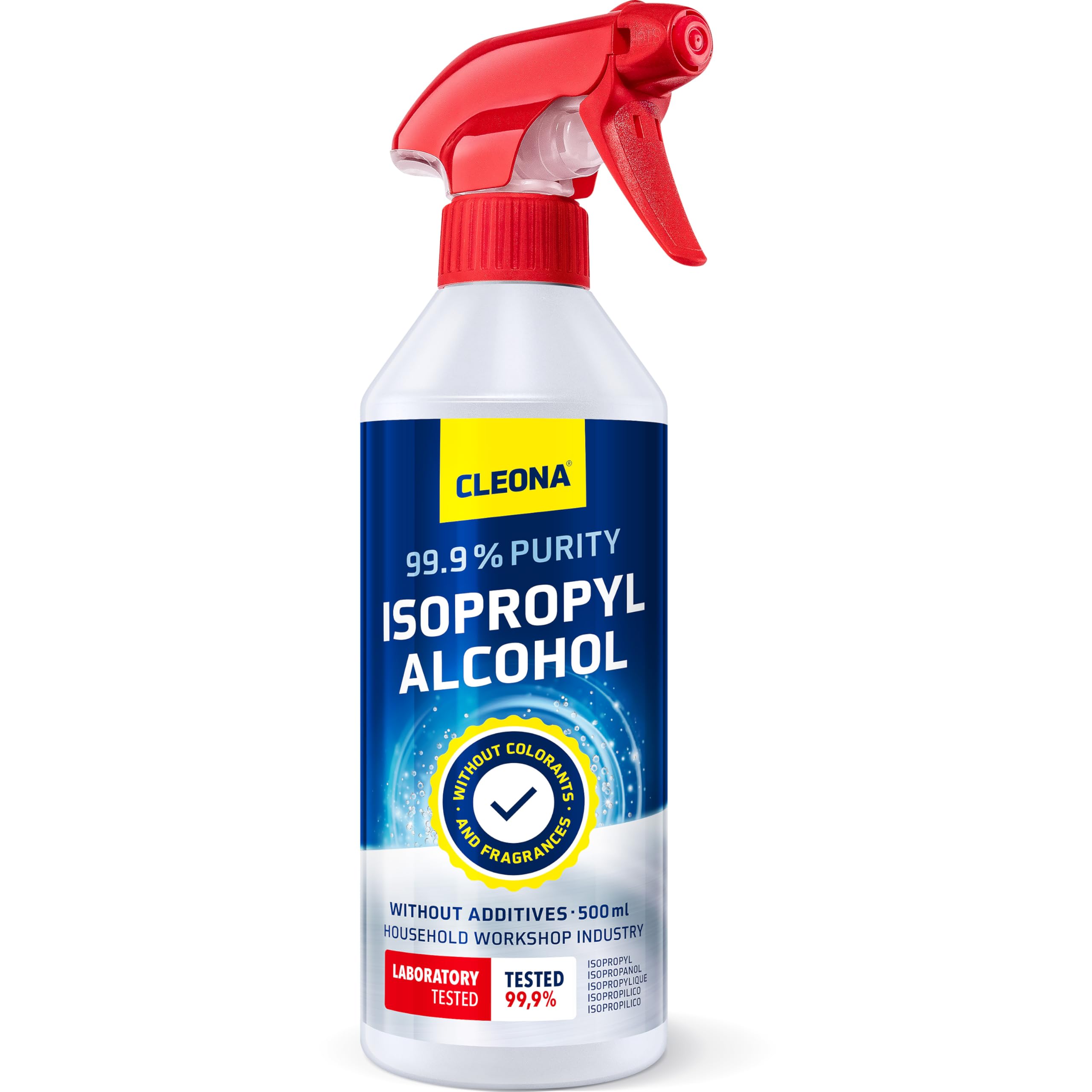 Cleona Isopropanol 99,9% Spray 500ml – Hochreines Isopropylalkohol-Reinigungsspray für Elektronik, Optiken, Kunststoffe, 3D-Druck & Oberflächen