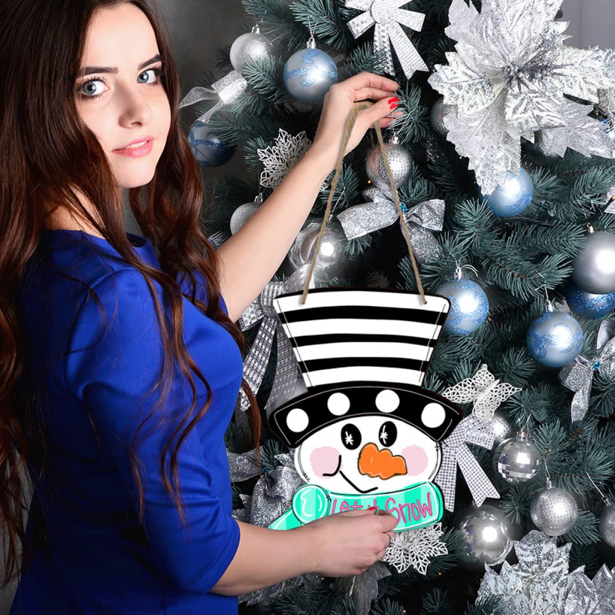 PRETYZOOM 10 Juegos Cartel de madera de pared de Navidad casa decoración linternas decoraciones navideños christmas letrero de puerta de madera adornos navideños para puertas