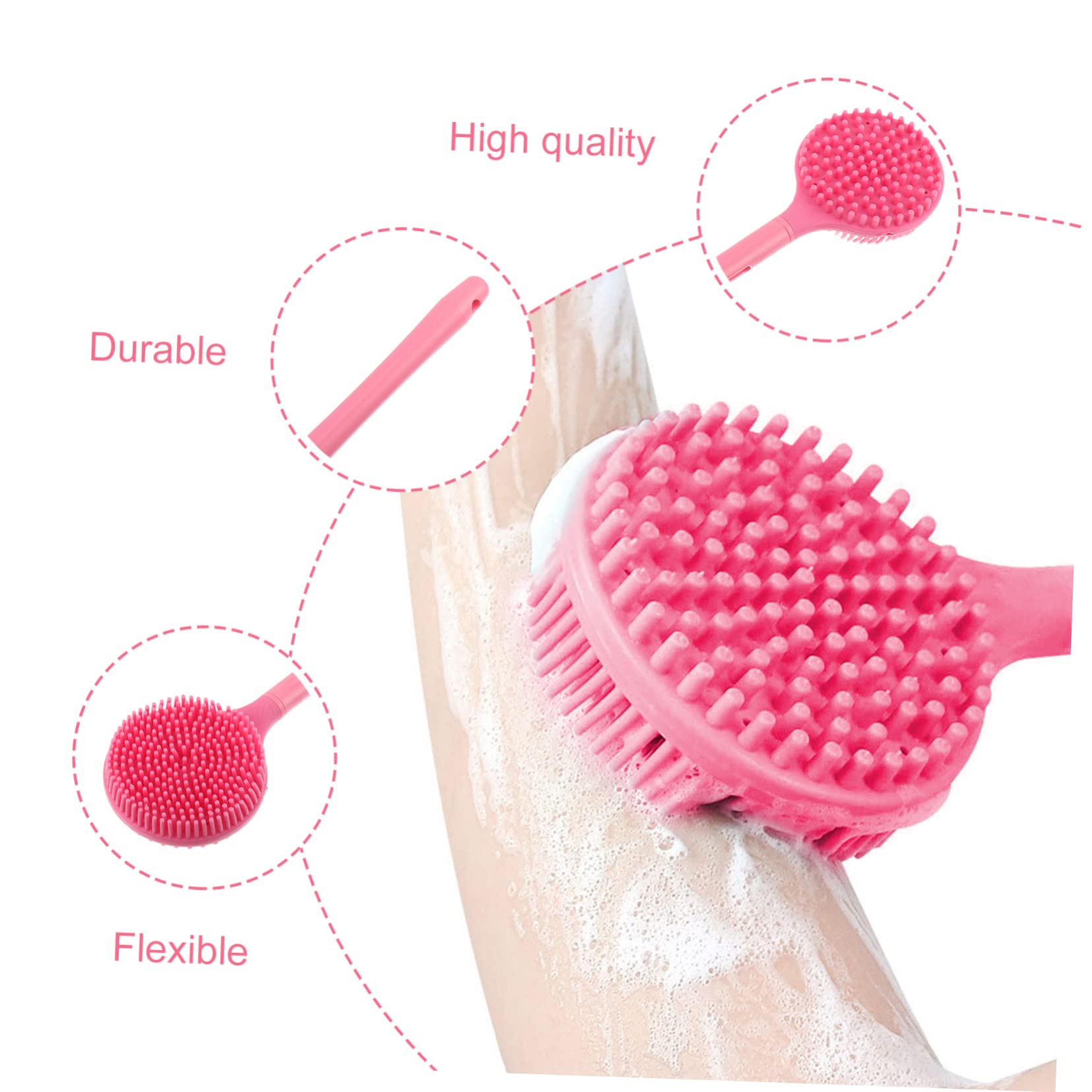 Healvian 2piezas Cepillo De De Silicona Con Mango Exfoliante y Masajeador Para Espalda Cepillo De Baño y Eficaz Para Limpieza Corporal Diseño Ergonomico y Fácil De Sostener
