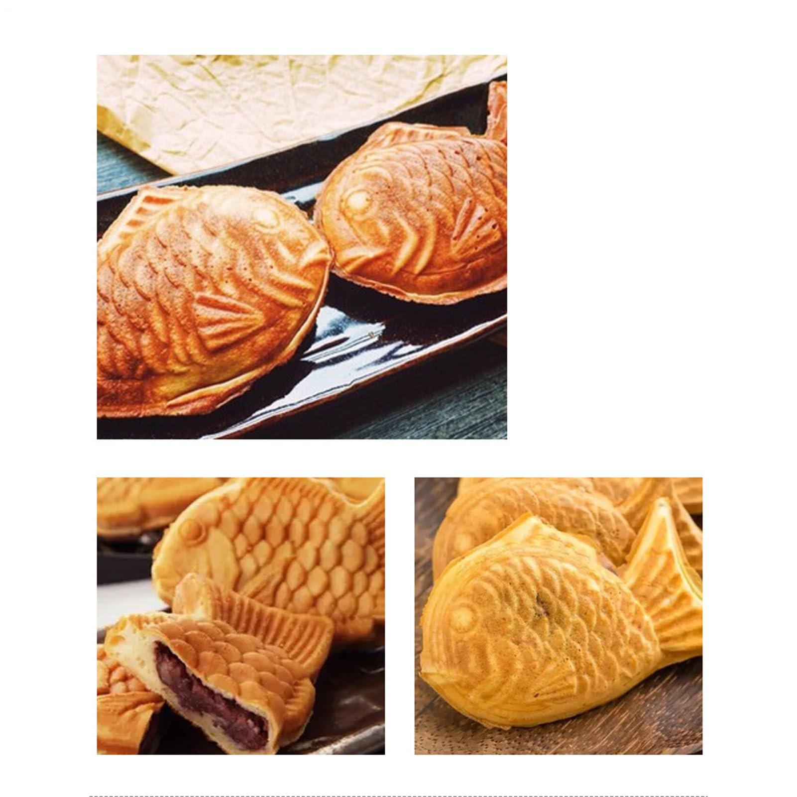 Taiyaki Pan - Teglia per torte a forma di pesce Taiyaki, 41 x 20 cm, antiaderente, in lega di alluminio, per colazione, casa e bancarelle di cibo, facile da pulire e riscaldare uniformemente