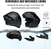 Vista 5 de Casco modular Moto Bluetooth con doble visera, con micrófono para Respuesta Automática Casco de Moto Homologado ECE Adecuado para Hombre Mujer