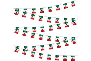 50 Feet 38 Flags Mexico Independence Day Party Decorations