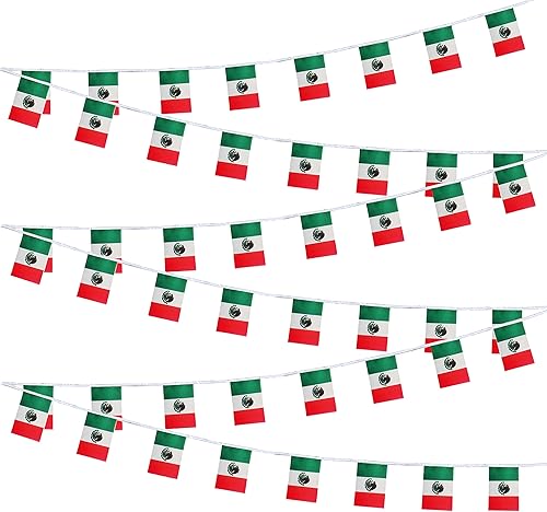 Banderas mexicanas pequeñas de cuerda pequeña, banderas de México en miniatura para gran apertura, festival olímpico, decoraciones de celebración