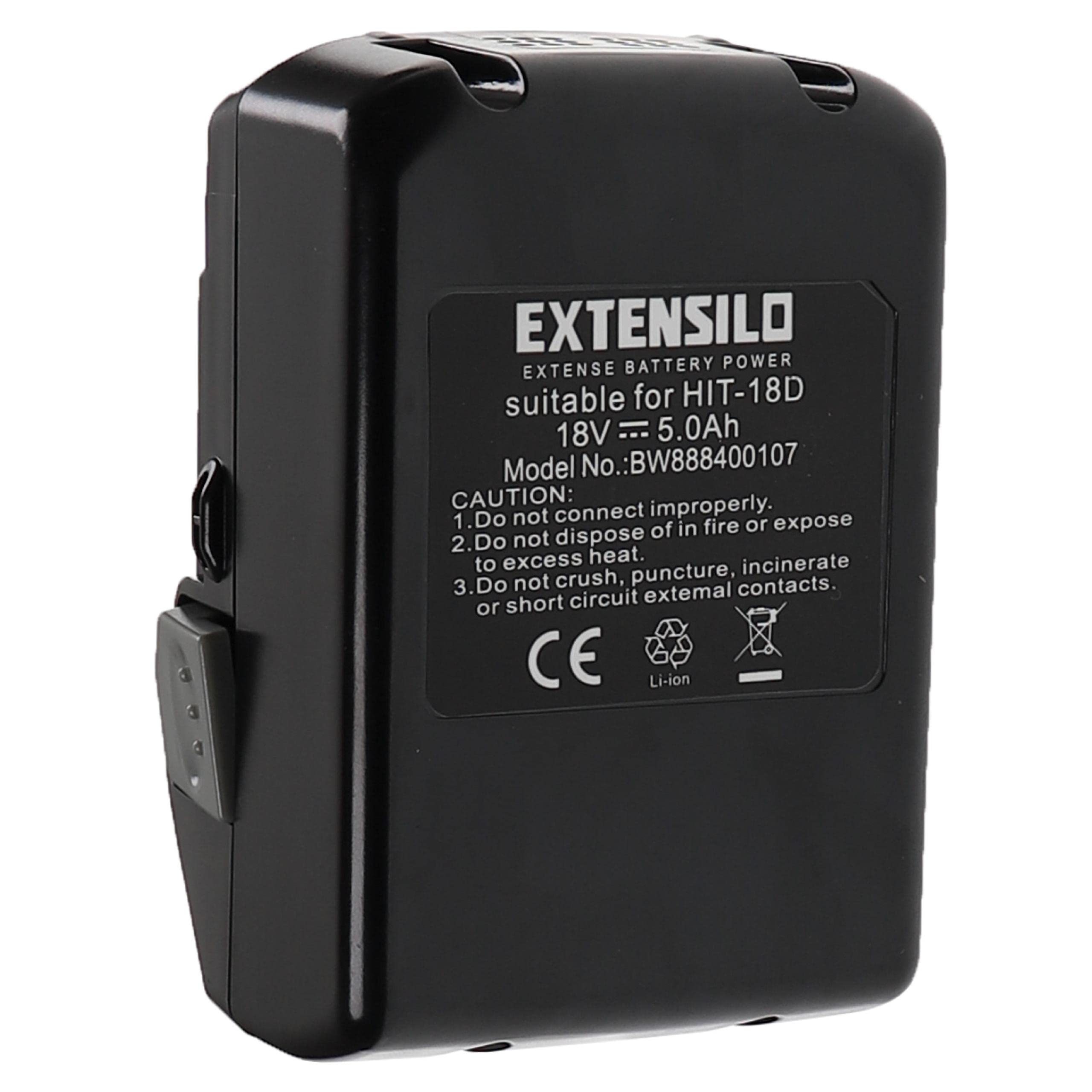 2x batteria sostituisce Hitachi/Hikoki BSL 1830, BSL 1815X, 330557 per utensile elettrico, aspirapolvere (5000 mAh, Li-Ion, 18 V)