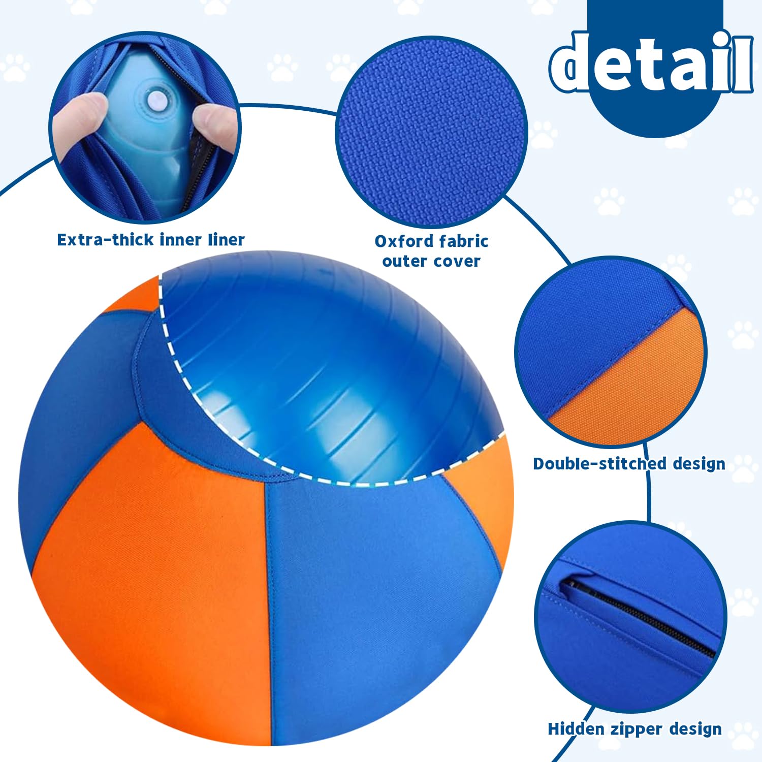 Aufblasbarer Treibball für Hunde, 55cm Interaktiver Hundespielzeugball, Aufblasbarer Herding Ball Hund, Treibball für Hunde Hüteball für Mittelgroße, Aufblasbarer Hundeball für Große Kleine Hunde