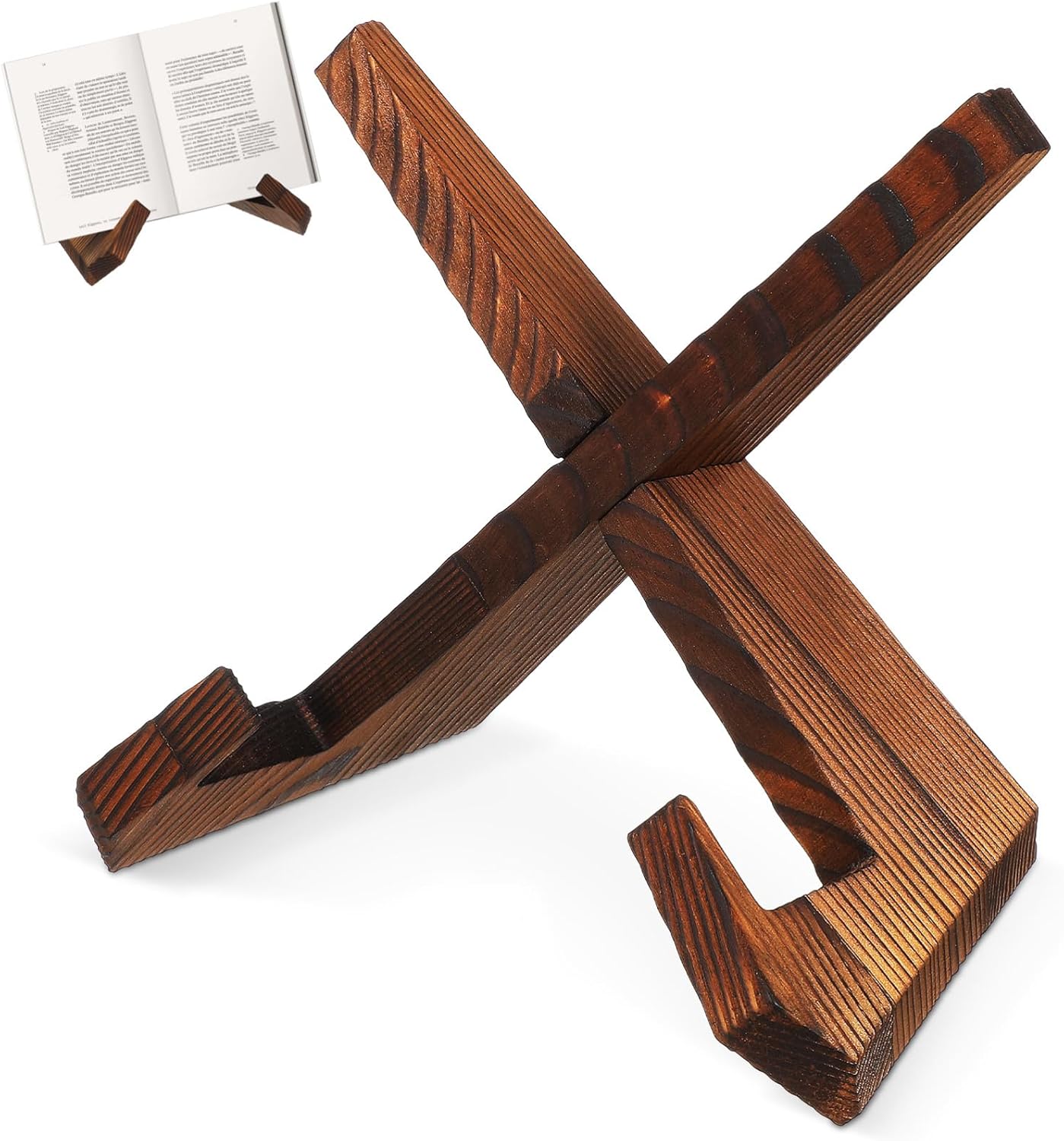 PRETYZOOM Recipe Book Holder Cookbook Stand Book Holder Stand Display Stand Cook Wood Brochures Holder Book Stand for Kitchen Counter