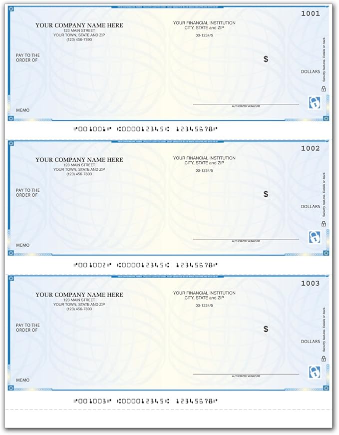 CheckSimple Laser Business Checks, High Security, 3/Page