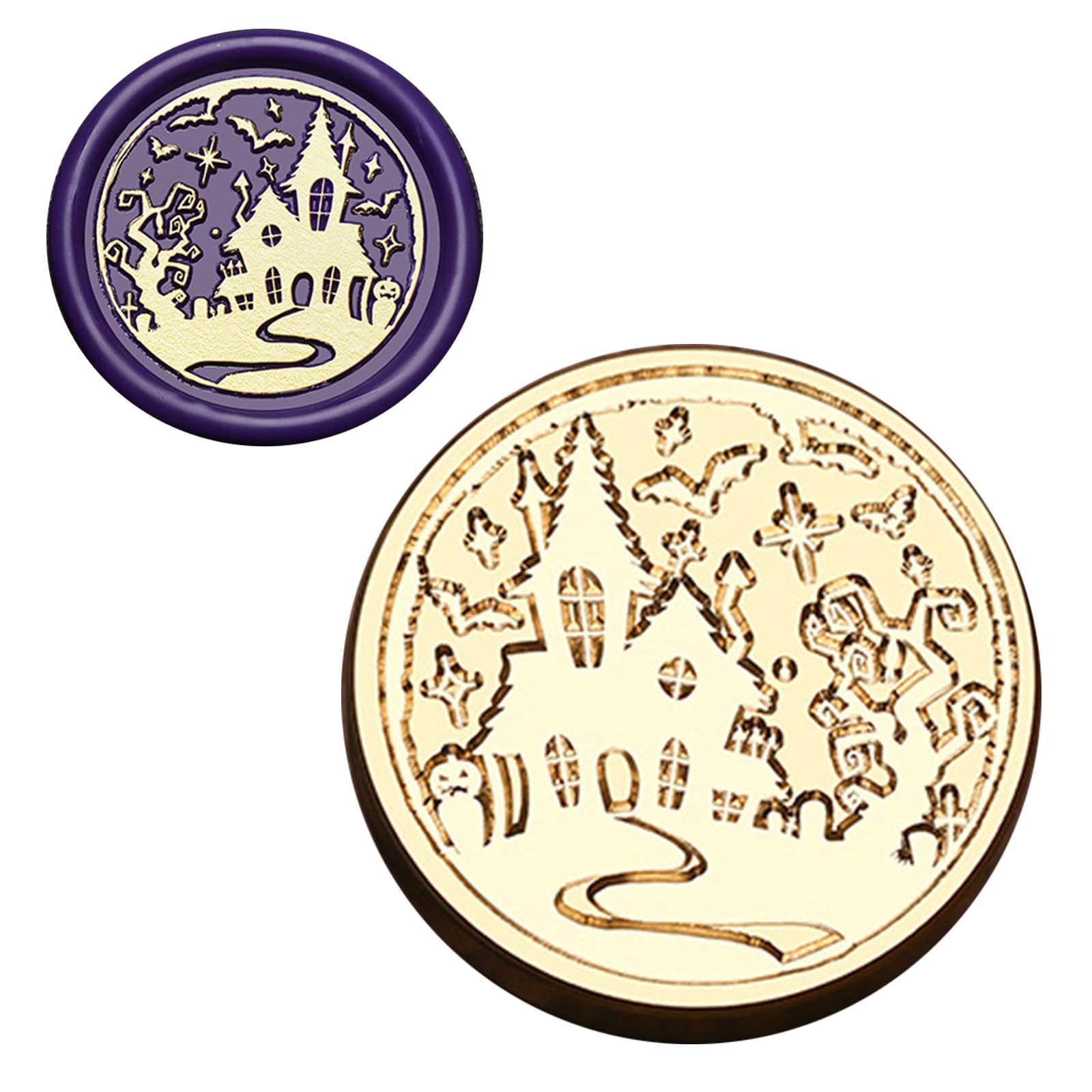 oringnat Halloween Series Waxed Seal Stamp Witch Sealing Waxed Stamp for Invitation Envelopes Cards Scrapbooking