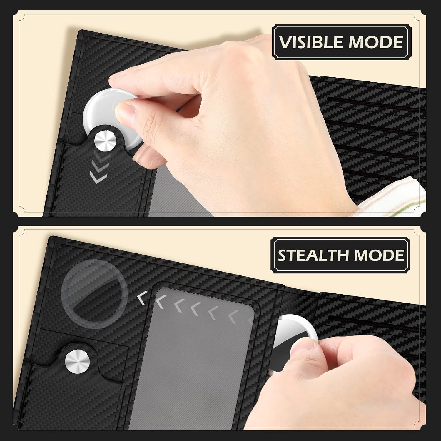 typecase Mens Leather Wallet with AirTag Holder: Hidden Pocket Compatible with Apple Air Tag,Top Grain Leather, Bifold, Slim, RFID Blocking - 10 Card Capacity | Bill Divider | ID Window