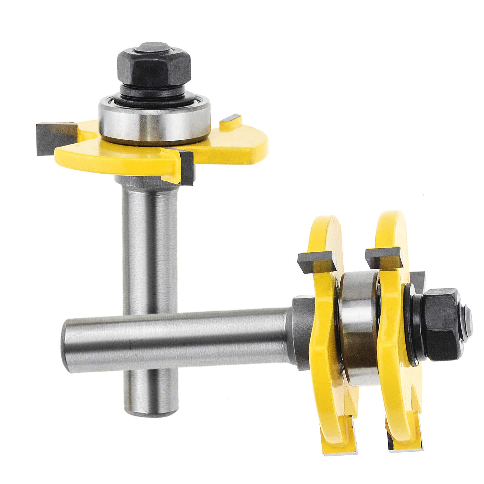 Vearter Tongue And Groove Router Bit Set – 2-Piece, 1/2" Shank, 3-Tooth T-Shape, Adjustable Milling Cutter For Woodworking Joints – Doors, Drawers, Shelves & Cabinets