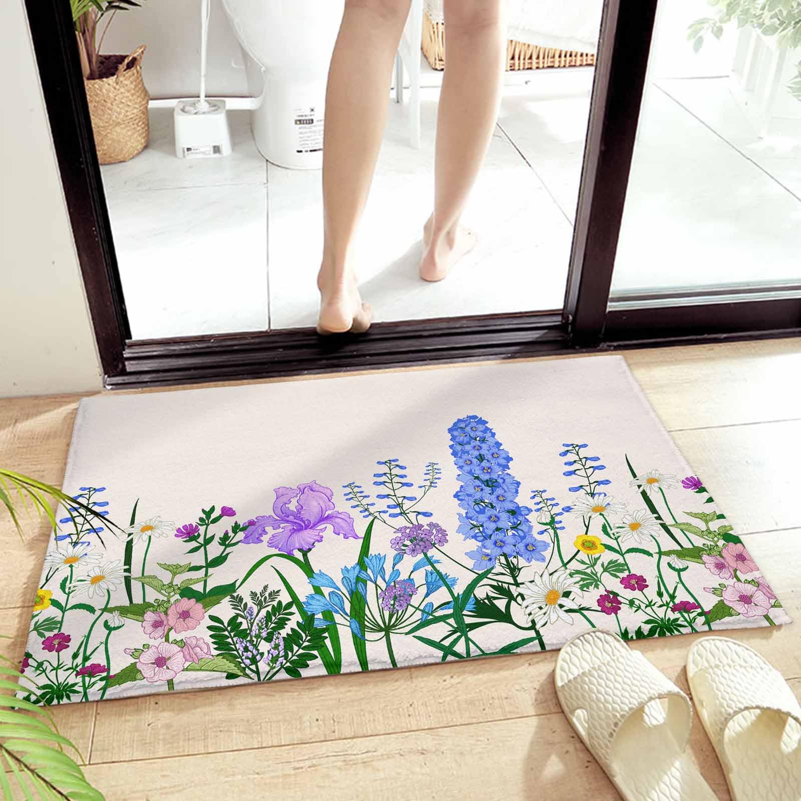 Amazon | バスマット 足ふきマット 春 花柄 植物 花 デイジー