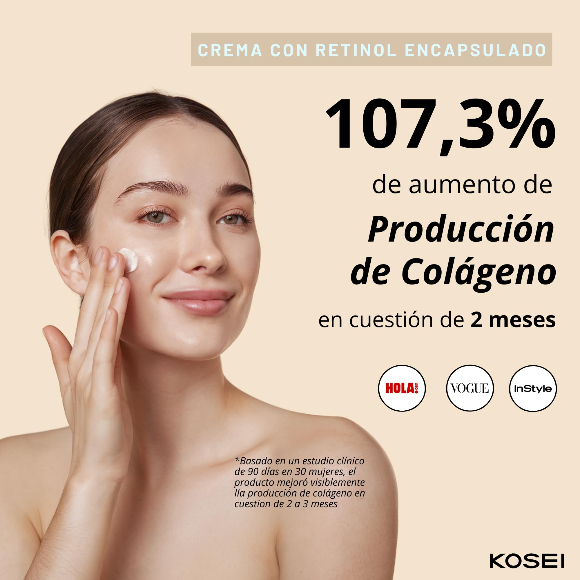 KOSEI | Crema Con Retinol | Reduce los Signos del Envejecimiento | Repara e hidrata piel sensible | Anti-imperfecciones | Crema con retinol para la cara | Retinol 0.3% | 50ml