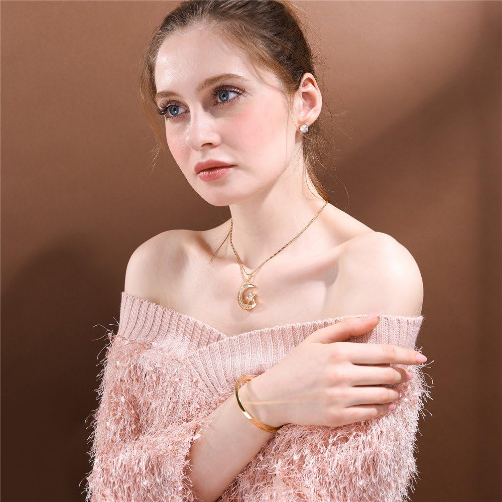 U7 Allah Necklace for Women/Men, 18K Gold Plated Square/Oval/Coin/Heart/Crescent Moon Islamic Pendant Necklace Muslim Jewelry with Chain - Image 2