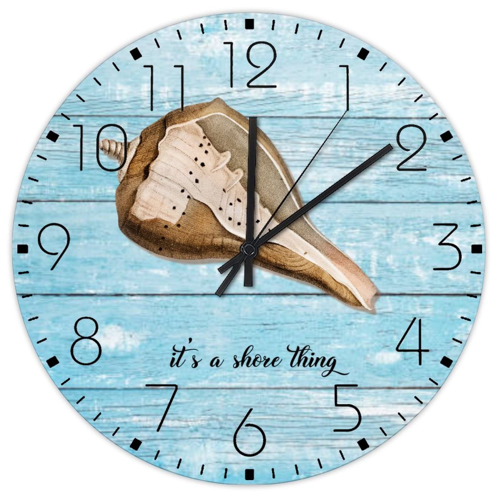 Horloge murale en bois 30,5 cm ronde rustique pour magasin et café