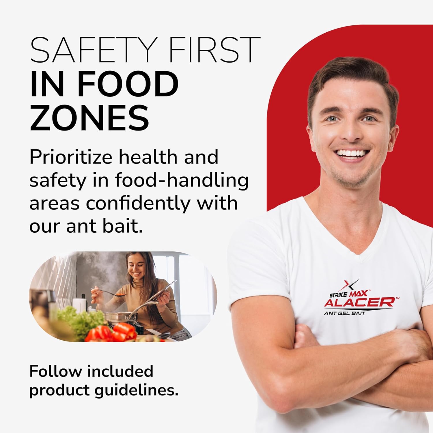 Ant Gel Bait, Indoor/Outdoor Use, Non-Staining, Odorless, Safe for Food Areas, Eliminates 19 Types of Ants Including Fire Ants, 4 Pack