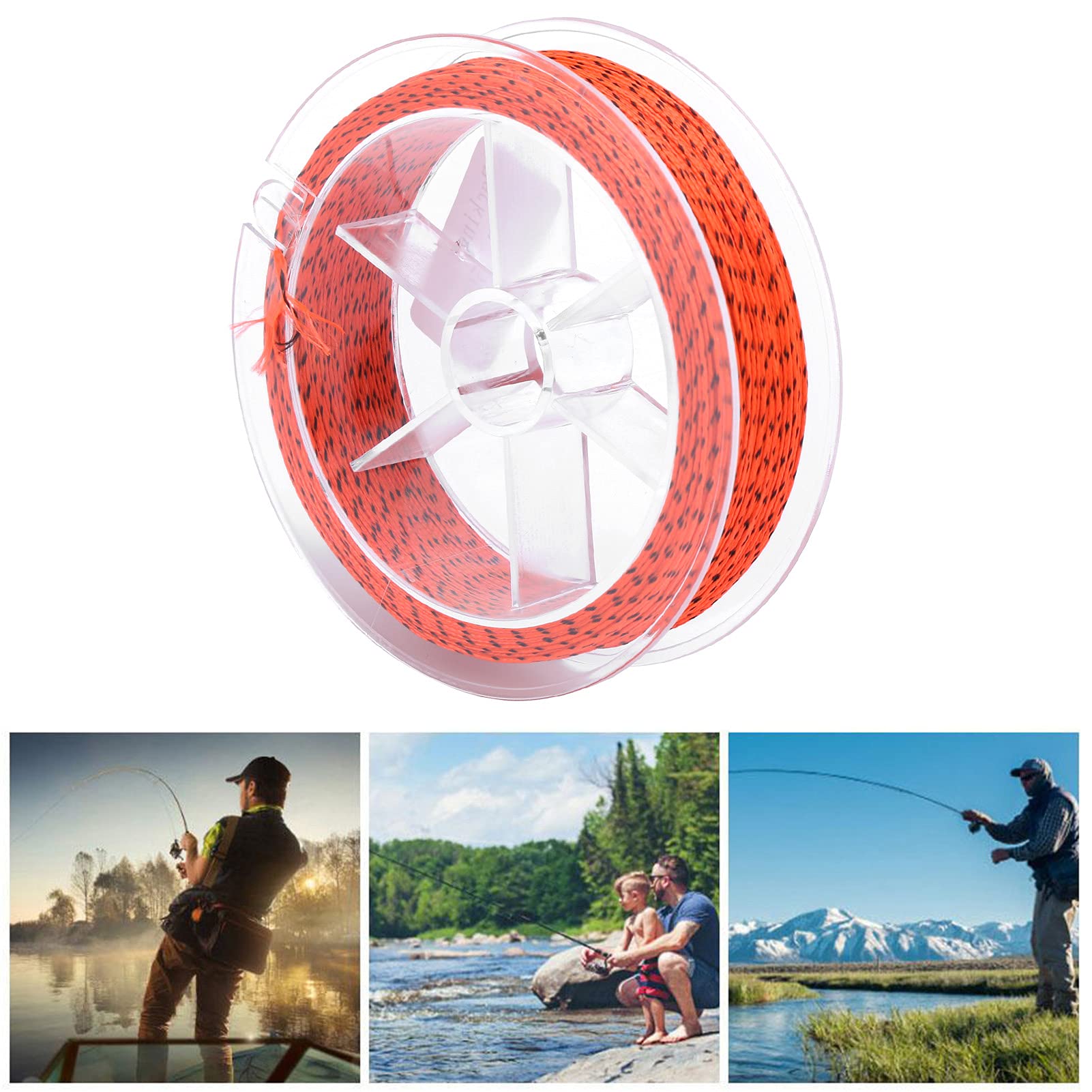 Yuecoom Fly Fishing Unwaxed Prep Line, 50m 30LB Unwaxed Weight Forward Fly Fishing Line for Freshwater Fishing Accessories(Orange)