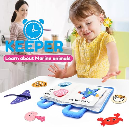 Miniatura 4 de Bestinfant Libro silencioso para niños pequeños de 1 a 3 años libro ocupado Montessori para niños de 2 a 4 años desarrollo de habilidades de